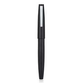 Jinhao 80 Black Fiber Brushed Fountain Pen, Iridium Fine Nib with Ink Converter, Classic Design Smooth Writing Pen (Silver Clip)
