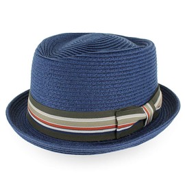 Hats in the Belfry Summer Straw Stripe Jazz Small, STRJNavy