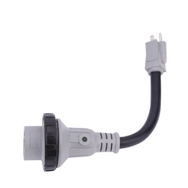 AA Ignition 15 Amp to 30 Amp RV Adapter 12 Inch - 5-15P Male to L5-30R Female - 125V/3750W Dogbone Electrical Converter Plug w/Twist Lock, LED Indicator - RV, Travel Trailers, Camper Vans, Caravan