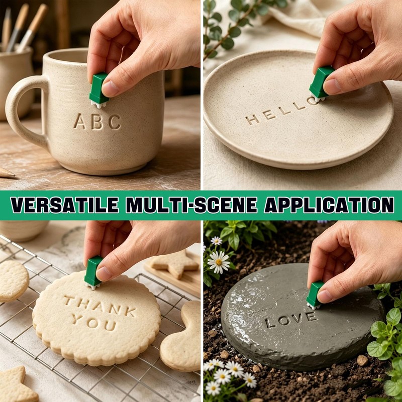 72 PCS Letter Stamps for Clay Set, Uppercase and Lowercase