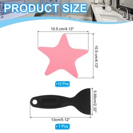 PATIKIL Bathtub Non Slip Stickers 4.13x4.13 Inch, 12 Pack Star Safety Shower Floor Anti Slip Stickers with Adhesive Decals Scraper for Bath Tub Shower Floor Stair, Pink