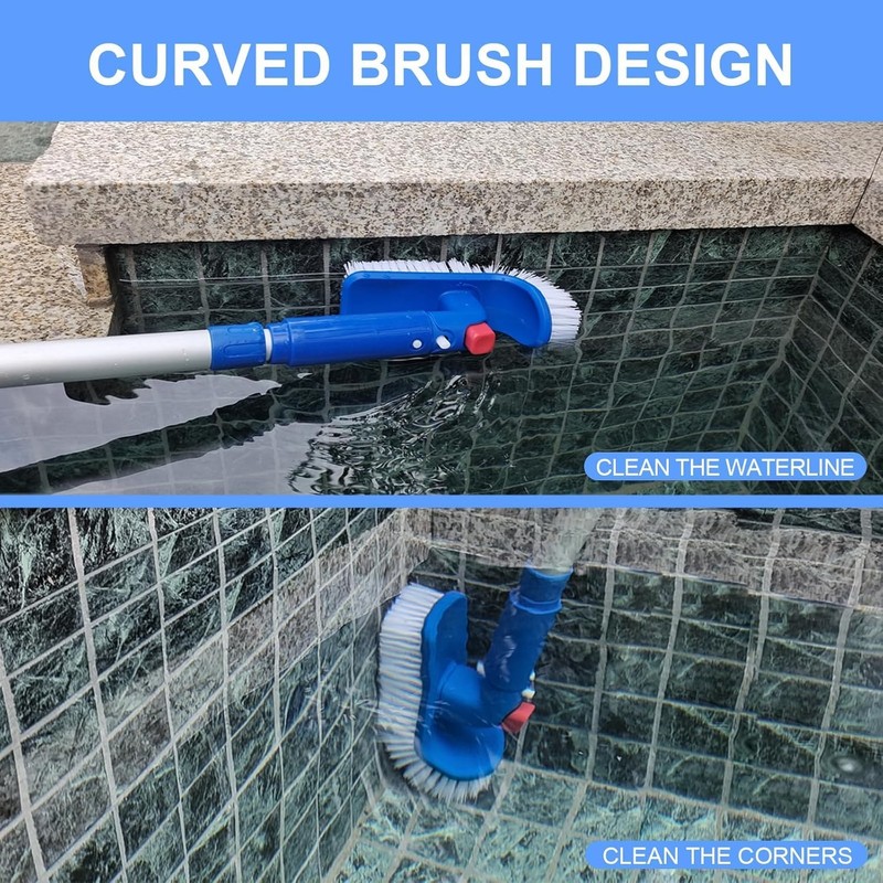 Liyquint Upgraded Aluminum Pool Brush Head – Heavy Duty Scrub