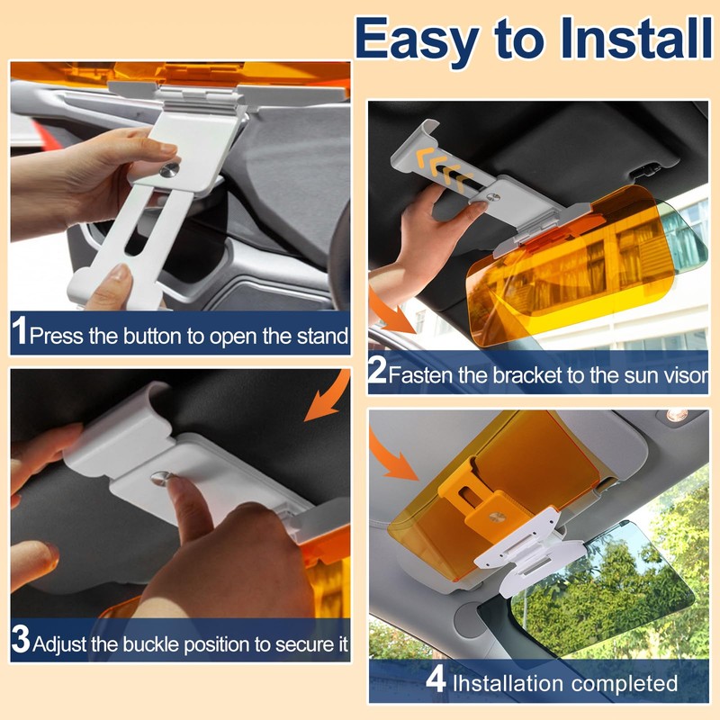Car Window Sunshade, Upgrade Anti-Glare Polarized Day & Night Vision
