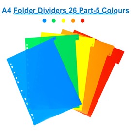 komstuon 26-Tab A4 Plastic Binder Dividers-3 Sets,A-Z letter File Dividers Multicolor Binder Dividers with Tabs,11 Hole Fits Most 2/3/4 Ring Binder