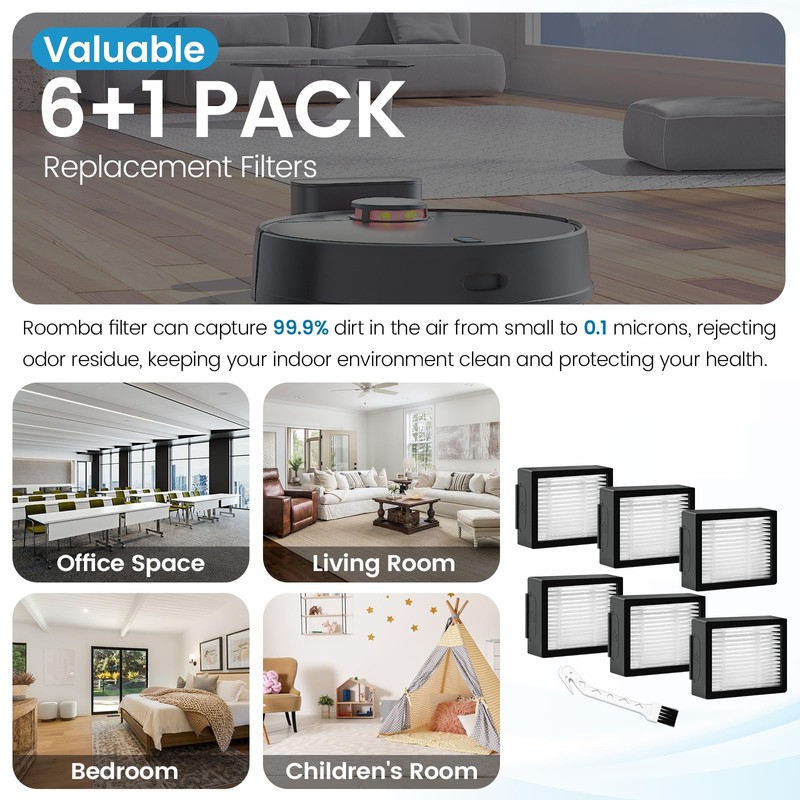 6 Pack Roomba Filters Fit for i-Robot Roomba I J
