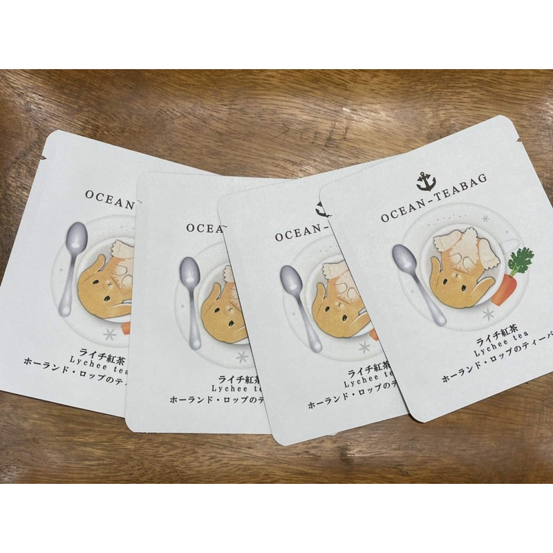 Holland Drop Ear Rabbit Tea Bags, Lychee Tea, 4 Pieces
