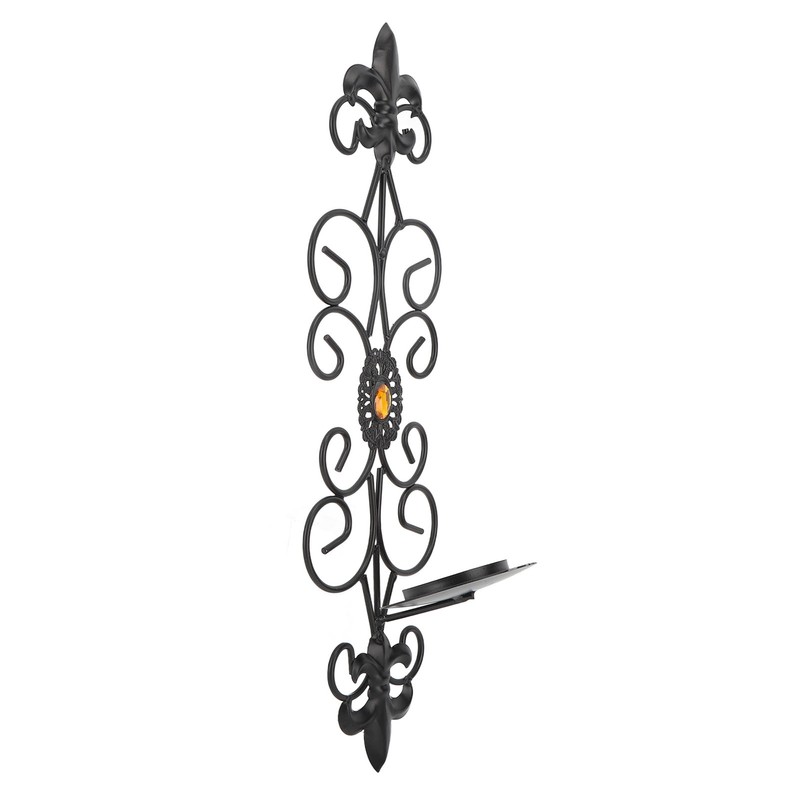 Wall Candle Holders Retro Diamond Encrusted Candlestick for Living Room