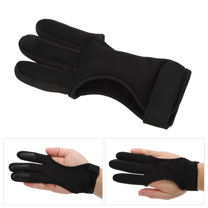 Bow Arrow Finger Guard Competition Archery 3 Fingers Glove Adjustable