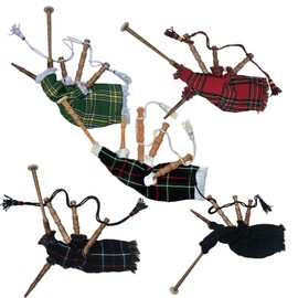 Tartancity Mini Bagpipe for Kids – Sheesham Wood with Two Free Reeds – Perfect for Beginners, Traditional Scottish Musical Instrument (Black Watch)