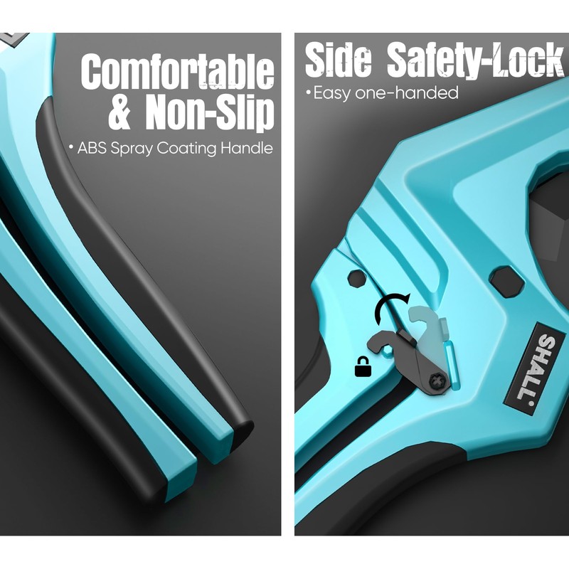 SHALL 2.5" (63mm) Plastic Pipe Cutter, PVC Cutter, Ratchet Pipe