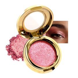 Pink Eyeshadow, Shimmering Pressed Powder Eyeshadows, Long-lasting Eye Shadows Highly Pigmented Single Eye shadow, Warm Pink Eye Make up Gift for Women & Girls