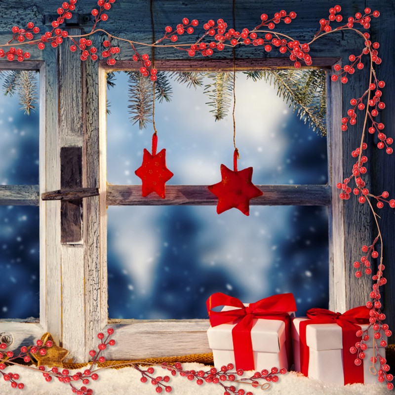 Artificial Berry Rattan with Black Berries Christmas Decoration Rattan for