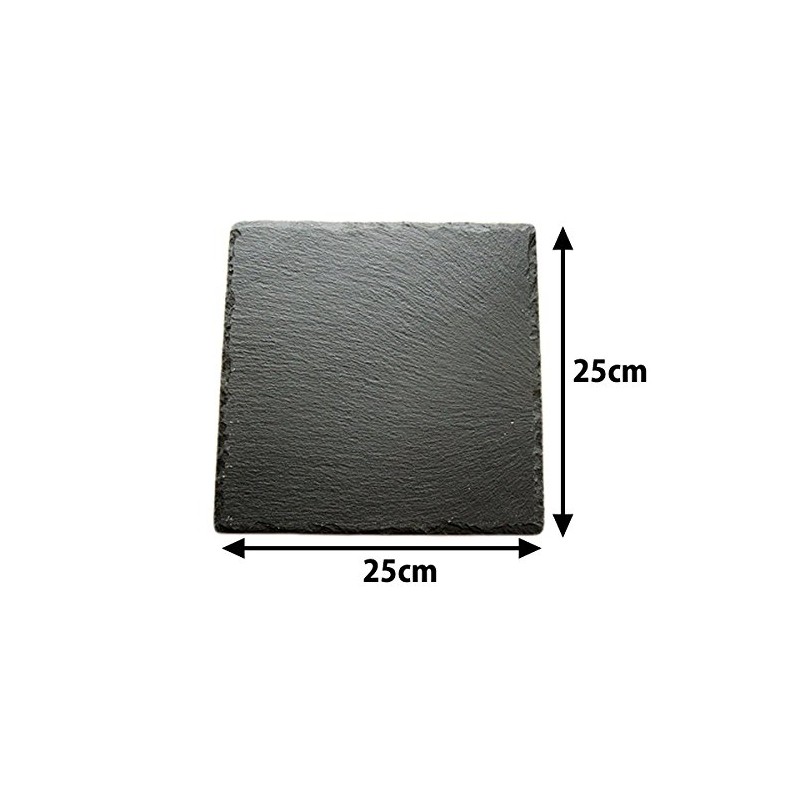 Slate Plate 25 cm Positive Corners [Black, Utensils, Stone Flat