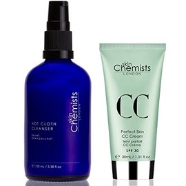 skinChemists Perfect Skin CC Cream Light with SPF 30 and Hot Cloth Reinigung, 100 ml