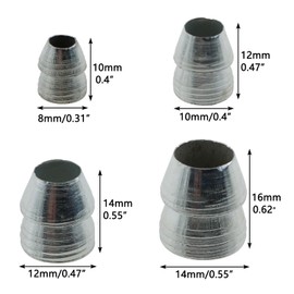 LUORNG 8PCS 4 Sizes Silver Metal Handle Wedge Set Safety Round Handle Wedge Suitable for Wooden Handled Tool