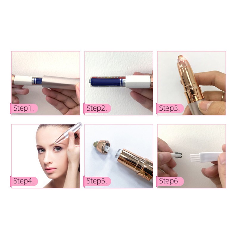 Electric Eyebrow Trimmer Rechargeable Stainless Steel Automatic Eyebrow Groomer for