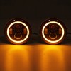 Unbranded Pair 130W Black 7" Round Led Headlights for Jeep