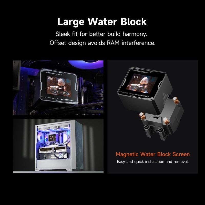 PCCOOLER Liquid CPU Cooler ARGB Display, 360mm AIO with 2.8-Inch