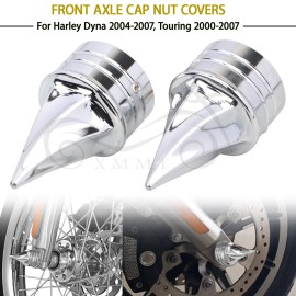 Unbranded Chrome Twisted Spike Front Axle Nut Cap For Harley Electra Road Glide King FLHTC