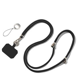 SENLINLU Phone Lanyard, Crossbody Phone Lanyard, Adjustable Universal Cell Phone Cord Strap, Compatible with Most Smartphones and Cases - Black