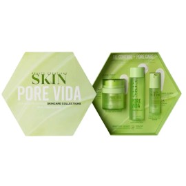 Beauty Creations - Skin Pore Vida - Set De 3 Piezas, Crema Hidratante Control De Grasa, Sérum Y Exfoliante Líquido, Fórmula Con Niacinamida