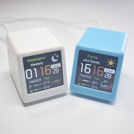 Colorful OLED Multi-Function Information Display WiFi Smart Desktop DIY Creative Clock Weather Station Wireless Indoor Outdoor Thermometer Hygrometer
