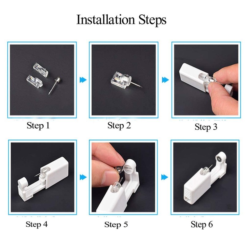 AM RONG MAGIC 2 Pack Self Ear Piercing Gun Earring,Disposable