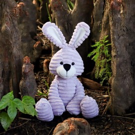 Apricot Lamb Toys Plush Corduroy Rabbit Bunny Stuffed Animal Soft Cuddly Perfect for Child (Purple Bunny, 8.5 Inches)