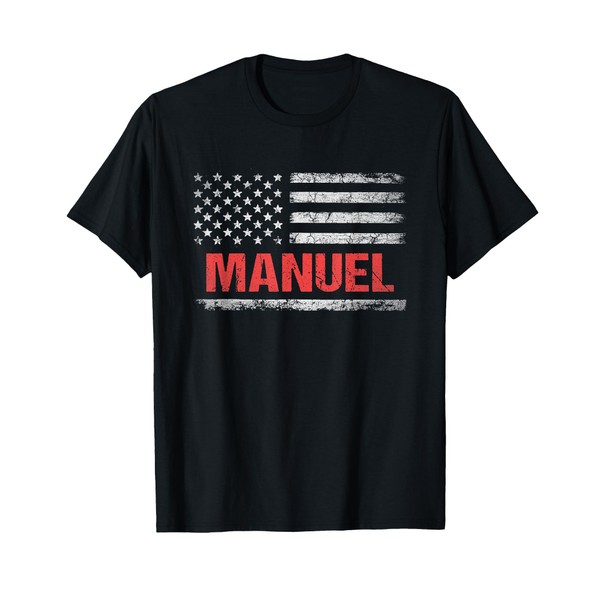 Manuel Name American Flag - Manuel First Name T-Shirt