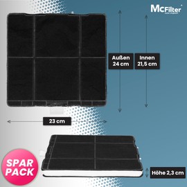 McFilter 2 x activated carbon filters for cooker hood suitable for carbon filter Bosch 00705431, 11026769, DHZ5326, Siemens LZ53250, LZ53251, LZ53650, Neff Z5101X1, Z5101X5, Z5105X5 Filter for filter
