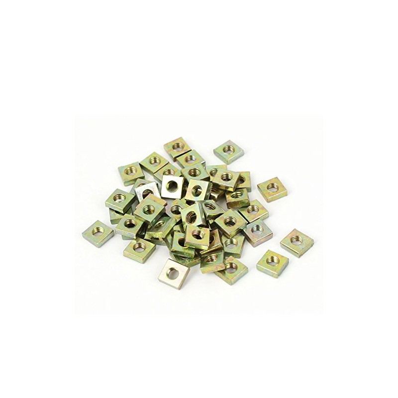 Sourcingmap Square Nuts,M3x5.5x2mm Zinc Plated Square Machine Screw Nuts 50pcs