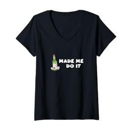 Womens Korean Soju Drink | Funny Soju Made Me Do It V-Neck T-Shirt
