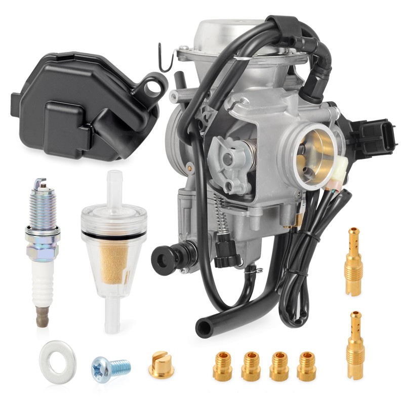 Carburetor & Spark Plug For Honda Foreman Rubicon 500 TRX500FA