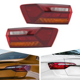 BIXIBIN LED Tail Light Assembly for 2019-2023 Volkswagen Jetta, Black Housing, Clear/Red Lens, Rear Brake Lamp, VW2804128, 17A945095A (Left Driver + Right Passenger Side)
