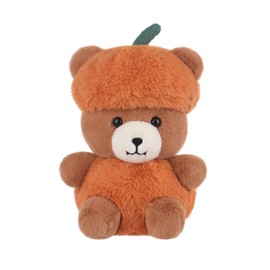 Apricot Lamb Pumpkin Bear Plush Stuffed Animals for Kids, Soft Cute Plush Toys for Baby Girl and Boy, Fluffy Pumpkin Bear Orange 7.1 Inches