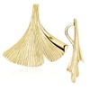 Gold Anhänger Gingko Blatt - 925 Silber vergoldet mit Kette