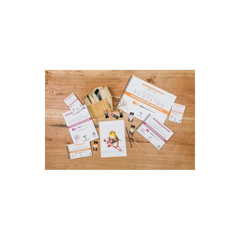 Clairefontaine Fontaine 976019C Watercolour Paper Pad Extra White and Satinised