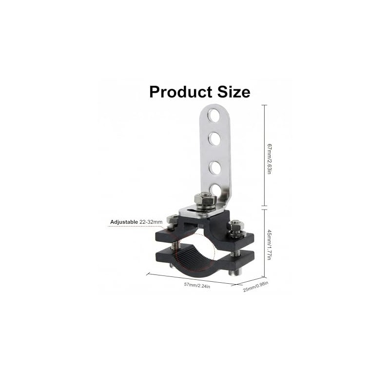2Pcs Universal Motorcycle Tube Bracket: Adjustable Round Tube Clamp Bracket