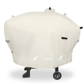 Grill Cover for Camp Chef 24 Pellet Grills, Model DLX 24, SmokePro 24, Woodwind 24 Pro Pellet Grills, PG24, PG24LS, PG24S, PG24SE, PG24LTD, PG24XT, SG24, SmokePro DLX, Anti-UV 600D, Beige