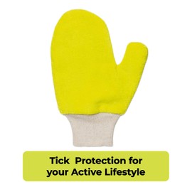 TiCK MiTT Yellow Tick Removal Glove for Humans & Pets - Safely Remove Ticks Effortlessly, Chemical-Free, Durable, Portable Tick Management Tool for Outdoor Adventures & Everyday Use