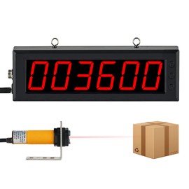 Digital LED Counter Tally Counter 1.5in Red Display Conveyor Counter Count Up to 999999 with Infrared Sensor Sensing Distance 27in for Factory Piecework DC12-24V