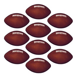 Beistle 10 Piece Miniature Paper Football Cut Outs Game Day Party Decorations, Brown/White/Black, 4"
