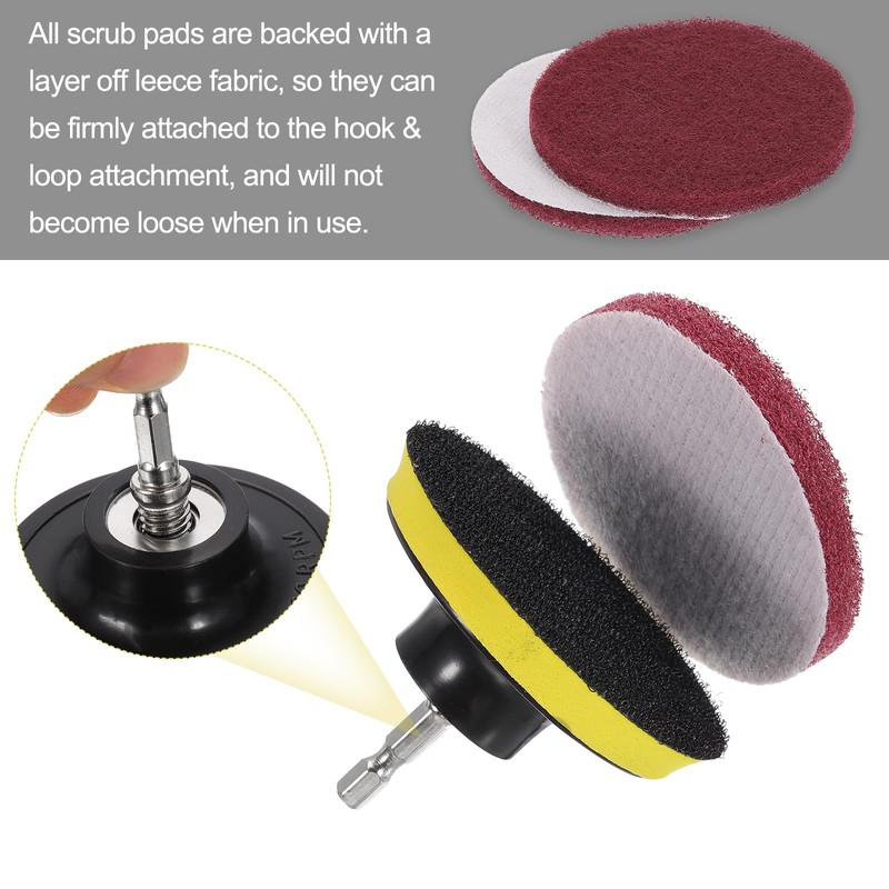 QUARKZMAN Pack of 15 5 Inch Nylon Hoop Scrubbing Pad