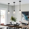 SADUENFR Glass Pendant Lights Kitchen Island, 1-Light Modern Black Pendant