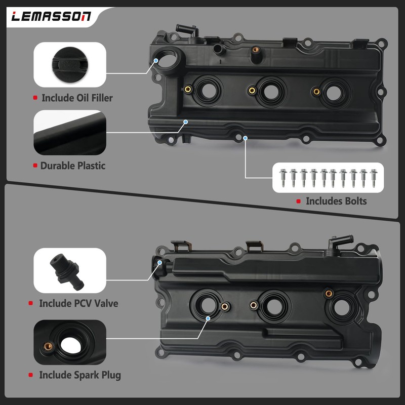 Pair Left Right Engine Valve Covers Compatible with 2005-2019 Nissan