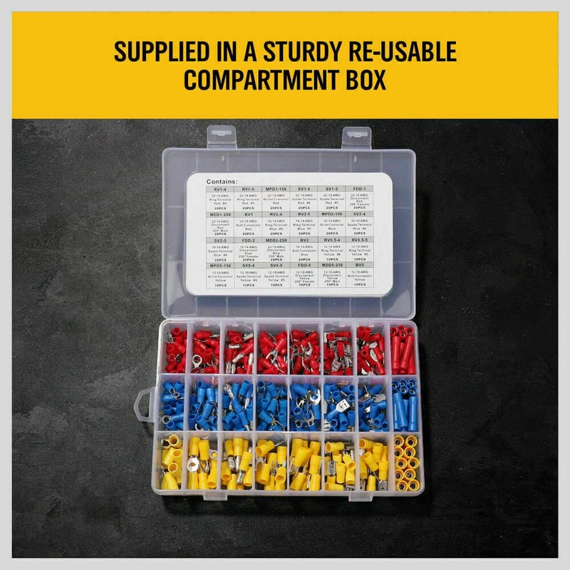 HORUSDY Wire Stripper Kit, Self-Adjusting Cable Stripping Pliers with 400Pc