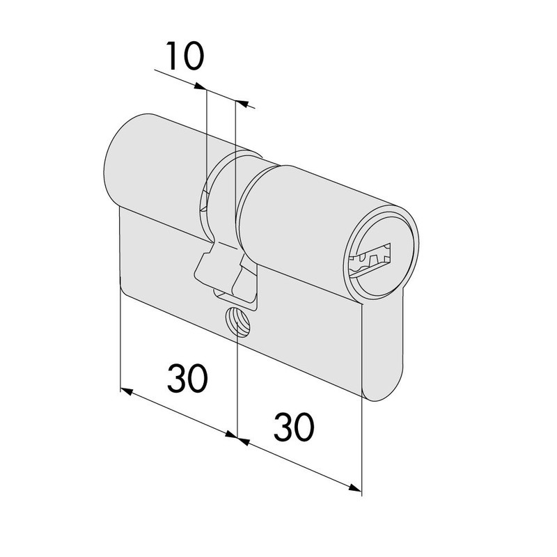 CISA 0E30007012 ASIX European Cylinder, Nickel Plated, 30/30 mm