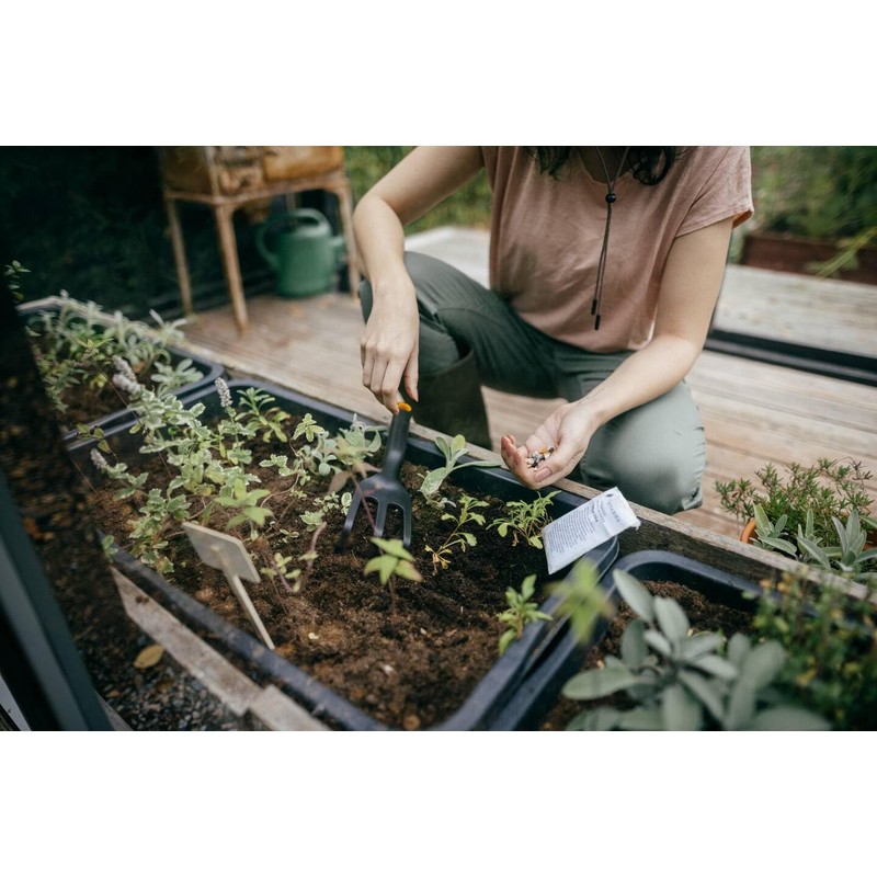 Fiskars Solid Flower Rake, black / orange