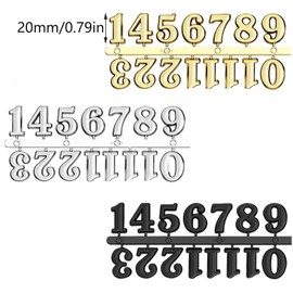 6 Pieces Clock Numerals Kit Including Arabic Number and Roman Number Hands Quartz DIY Digital Clock Numbers for Repair Parts Replacement Clock Accessories for Home Art Decor,Gold, Silver, Black