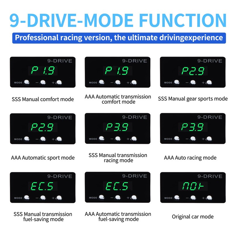YIBEICO Throttle Response Controller, 9 Drive 9-Mode Smart Electronic Racing